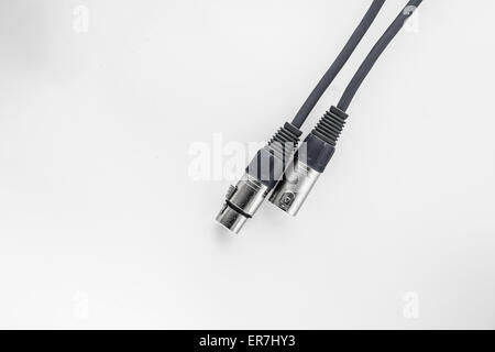 XLR cables and connections details. Poster background. Stock Photo