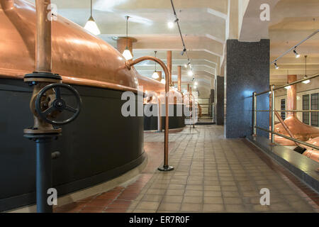 Interior of a traditional Brewery. Stock Photo