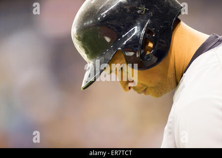 Alex Rodriguez (Yankees), APRIL 18 2015 - MLB : Alex Rodriguez of the New York Yankees during the Major League Baseball game against the Tampa Bay Rays at Tropicana Field in Tampa, Florida, United States. © Thomas Anderson/AFLO/Alamy Live News Stock Photo