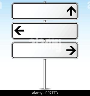 Vector illustration of three directions roadsign concept Stock Vector