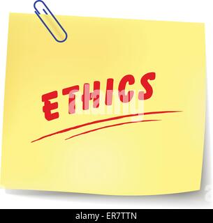 Vector illustration of ethics paper message on white background Stock Vector
