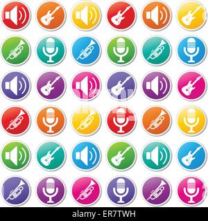 Vector illustration of various set of music icons Stock Vector