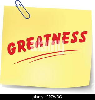 Vector illustration of greatness paper message on white background Stock Vector