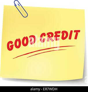 Vector illustration of good credit paper message on white background Stock Vector