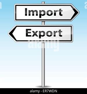 Vector illustration of import and export directional sign Stock Vector