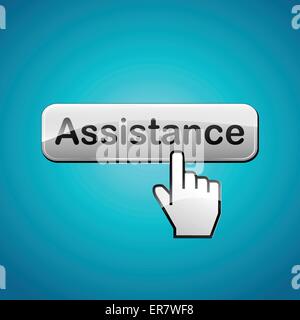 Vector illustration of assistance web button concept Stock Vector