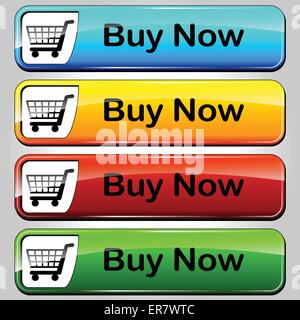 Vector illustration of buy web buttons set Stock Vector