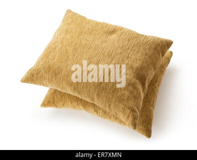 Two soft pillows on the white background Stock Photo