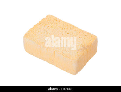 Yellow Sponge Isolated On The White Background With Clipping Path Stock  Photo - Download Image Now - iStock