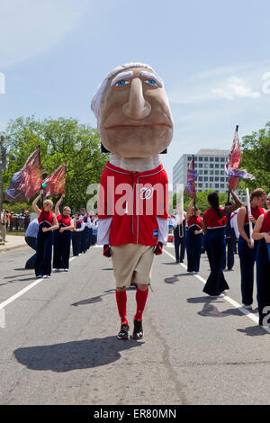 Washington Nationals Dancing President mascot George Washington in the  house to celebrate George WashingtonÕs birthday with the team Stock Photo -  Alamy