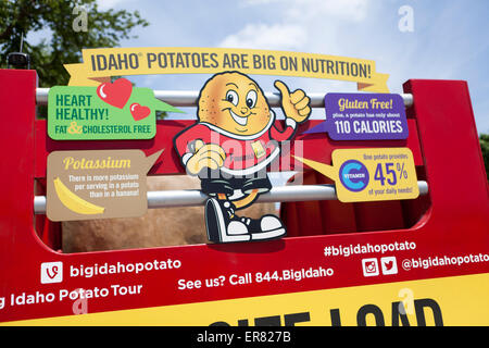 Idaho potato promotion truck sign - USA Stock Photo