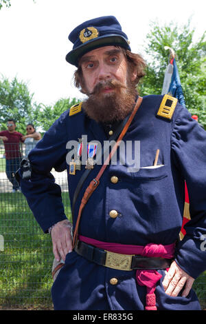 US Civil War Union Army Captain impersonator at the 2015 Memorial Day Parade - Washington, DC USA Stock Photo