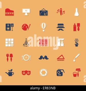 Art activity classic color icons with shadow, stock vector Stock Vector