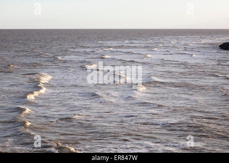 Choppy waves in the North Sea, off East Lane, Bawdsey, Suffolk, England, UK Stock Photo