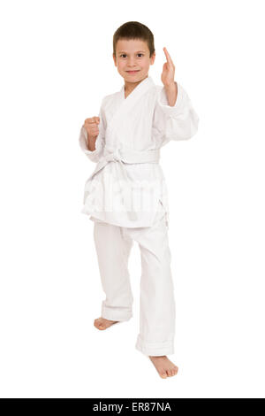 boy in clothing for martial arts Stock Photo