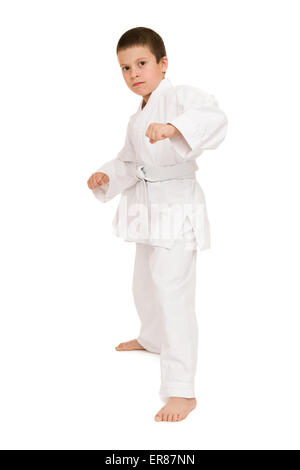 boy in clothing for martial arts Stock Photo