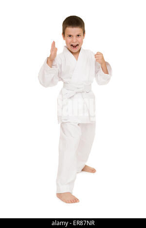 boy in clothing for martial arts Stock Photo