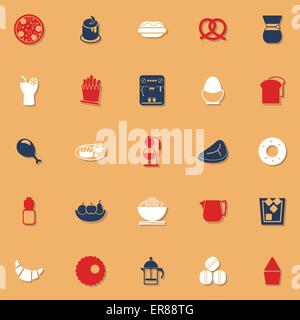 Easy meal classic color icons with shadow, stock vector Stock Vector