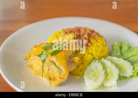 Yellow chicken Biryani Islamic delicious food Stock Photo