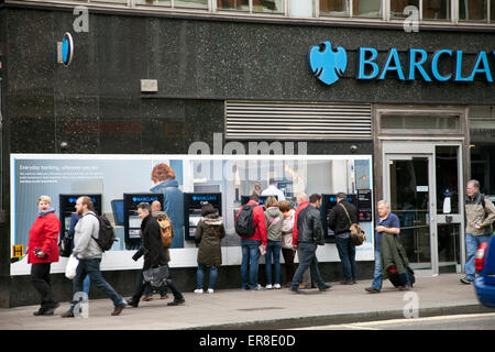Barclays Cash Point on Charing Cross RD - London UK Stock Photo