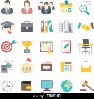 Modern flat vector business resume icons Stock Vector