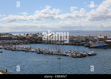high level view of Hartlepool harbour in north east England, UK Stock Photo