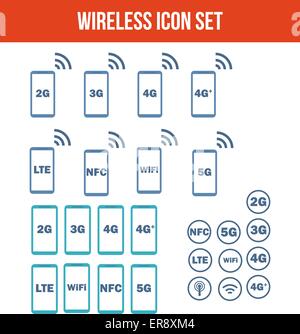 Mobile wireless telecommunications technology symbol. Stock Vector