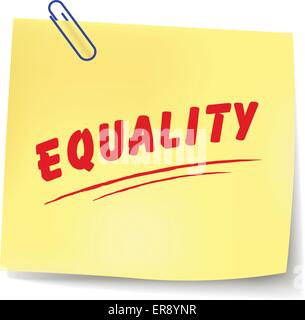 Vector illustration of equality message on white background Stock Vector