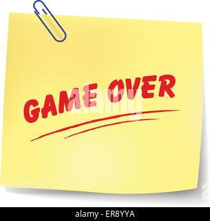 Vector illustration of game over message on white background Stock Vector