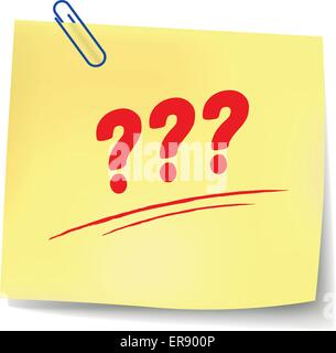 Vector illustration of questions paper message on white background Stock Vector