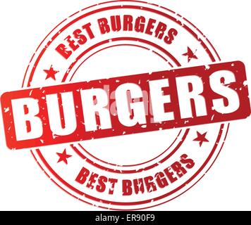 Vector illustration of best burgers stamp icon Stock Vector