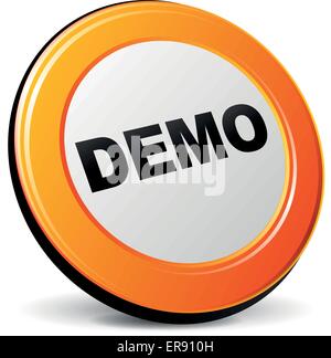 Vector illustration of orange 3d demo icon Stock Vector