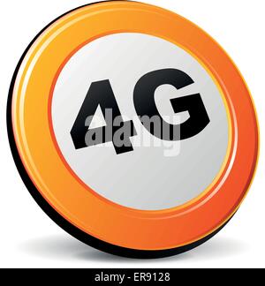 Vector illustration of orange 3d 4g icon Stock Vector