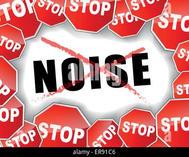 Vector illustration of stop noise concept background Stock Vector