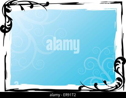 Vector illustration of black and blue frame concept Stock Vector