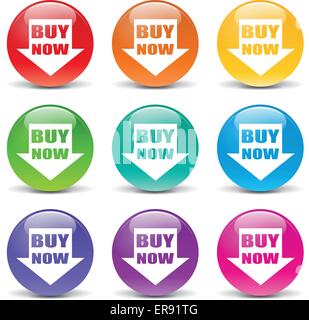 Vector illustration of buying set icons on white background Stock Vector