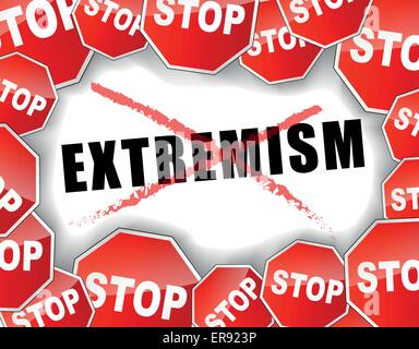 Vector illustration of stop extremism concept background Stock Vector
