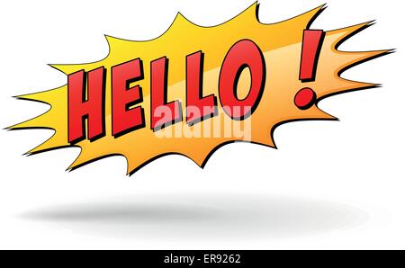 Vector illustration of hello star icon on white background Stock Vector