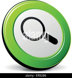 Vector illustration of green and black 3d search icon Stock Vector