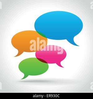 Vector illustration of speech bubbles set on white background Stock Vector