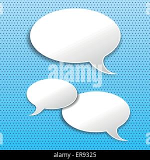 Vector illustration of speech bubbles on blue background Stock Vector