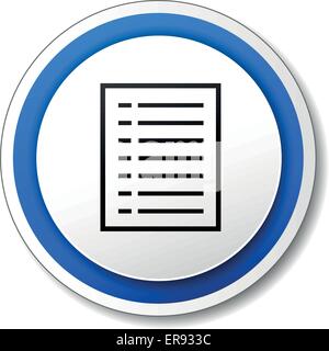 Vector illustration of blue and white document icon Stock Vector