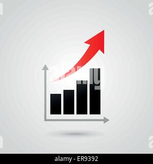 Vector illustration of improvement graph on white background Stock Vector