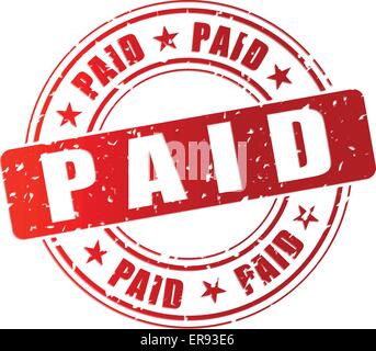 Vector illustration of red paid stamp icon Stock Vector