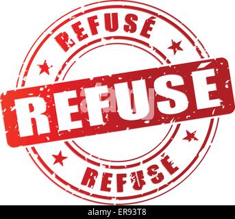 Vector illustration of red refused stamp icon Stock Vector