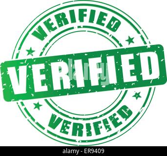 Vector illustration of green verified stamp icon Stock Vector