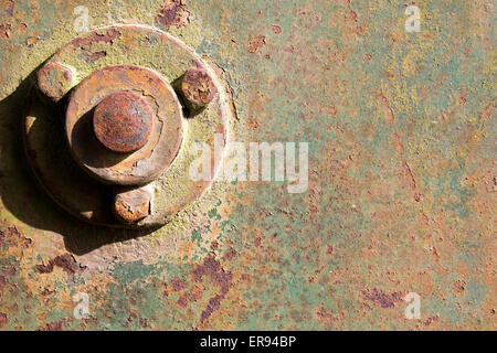 Rusty winch with blank space Stock Photo