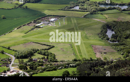 aerial view of Derby Airfield, the home of Derby Aero Club, UK Stock Photo