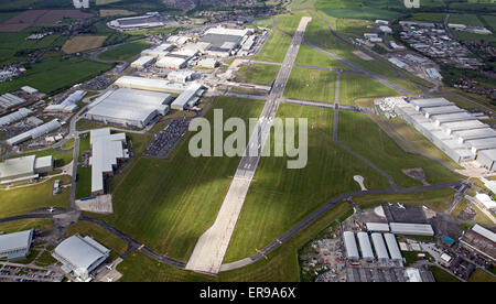 aerial view of Hawarden Airport near Chester Stock Photo
