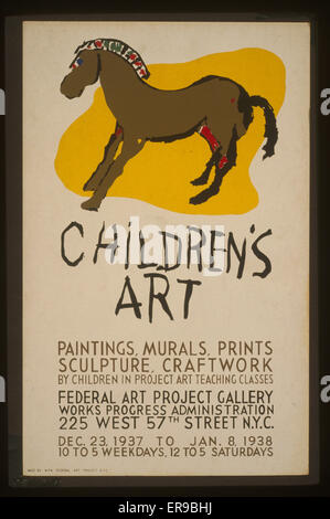 Children's art Paintings, murals, prints, sculpture, craftwo Stock Photo